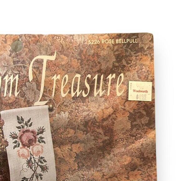 Vintage Heirloom Treasure Cross Stitch Kit #5226 Rose Bellpull Tapestry 5"x26.5" - Picture 3 of 6